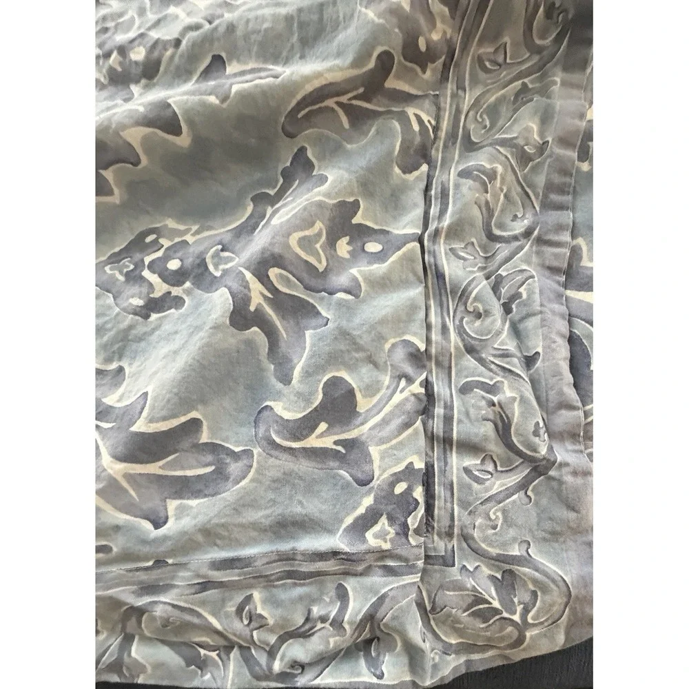 Restoration Hardware Blue Amalfi Rave Queen Size Duvet Cover Set Shams Italy